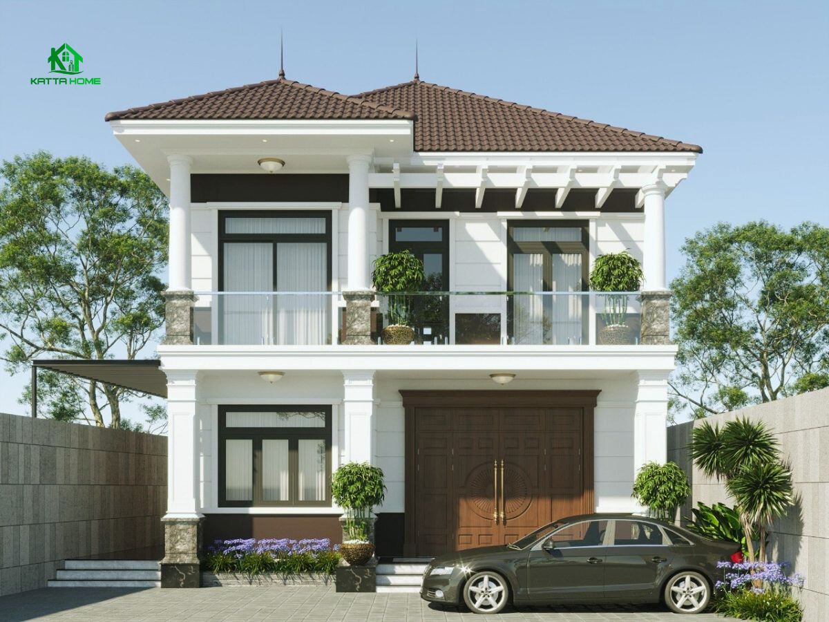 Mẫu nhà 2 tầng mái nhật ngói đỏ Nhà 2 tầng mái nhật ngói đỏ