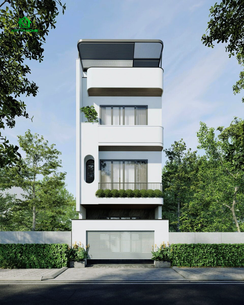nhà phố 4 tầng hiện đại trẻ trung