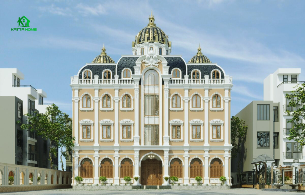 biệt thự cổ điển Châu Âu 5 tầng sang trọng