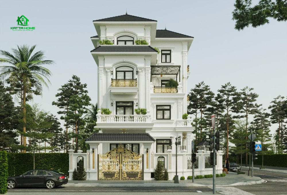 biệt thự 4 tầng tân cổ điện