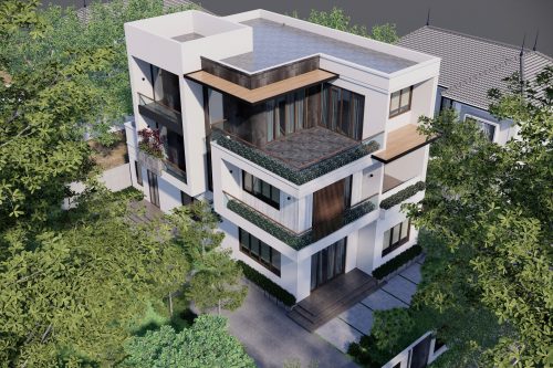 Mẫu biệt thự hiện đại 3 tầng gam trung tính như trắng Mẫu biệt thự hiện đại 3 tầng gam trung tính như trắng - Ảnh 3