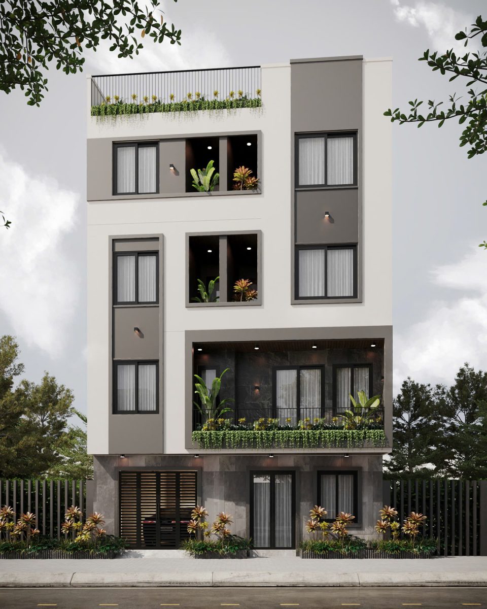 Mẫu nhà phố 4 tầng mặt tiền 10m Mẫu nhà phố 4 tầng mặt tiền 10m - Ảnh 4