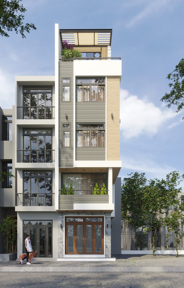 Mẫu nhà phố 4 tầng 1 tum hiện đại Mẫu nhà phố 4 tầng 1 tum hiện đại - Ảnh 3