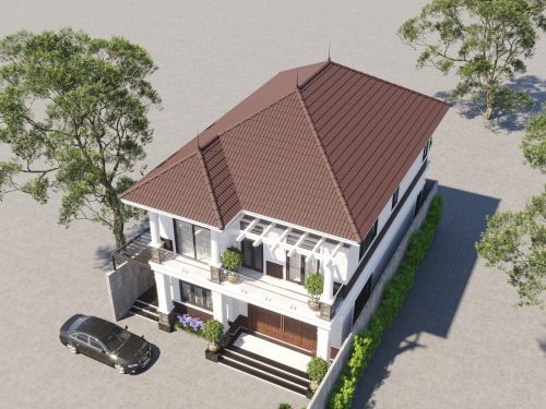 Mẫu nhà 2 tầng mái nhật ngói đỏ Mẫu nhà 2 tầng mái nhật ngói đỏ - Ảnh 3
