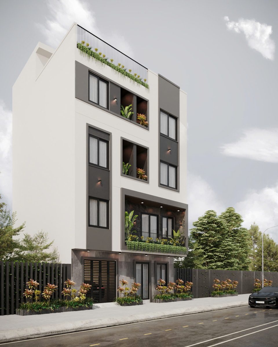 Mẫu nhà phố 4 tầng mặt tiền 10m Mẫu nhà phố 4 tầng mặt tiền 10m - Ảnh 3