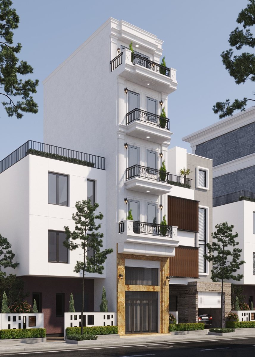 Mẫu nhà phố 5 tầng tân cổ điển Mẫu nhà phố 5 tầng tân cổ điển - Ảnh 3