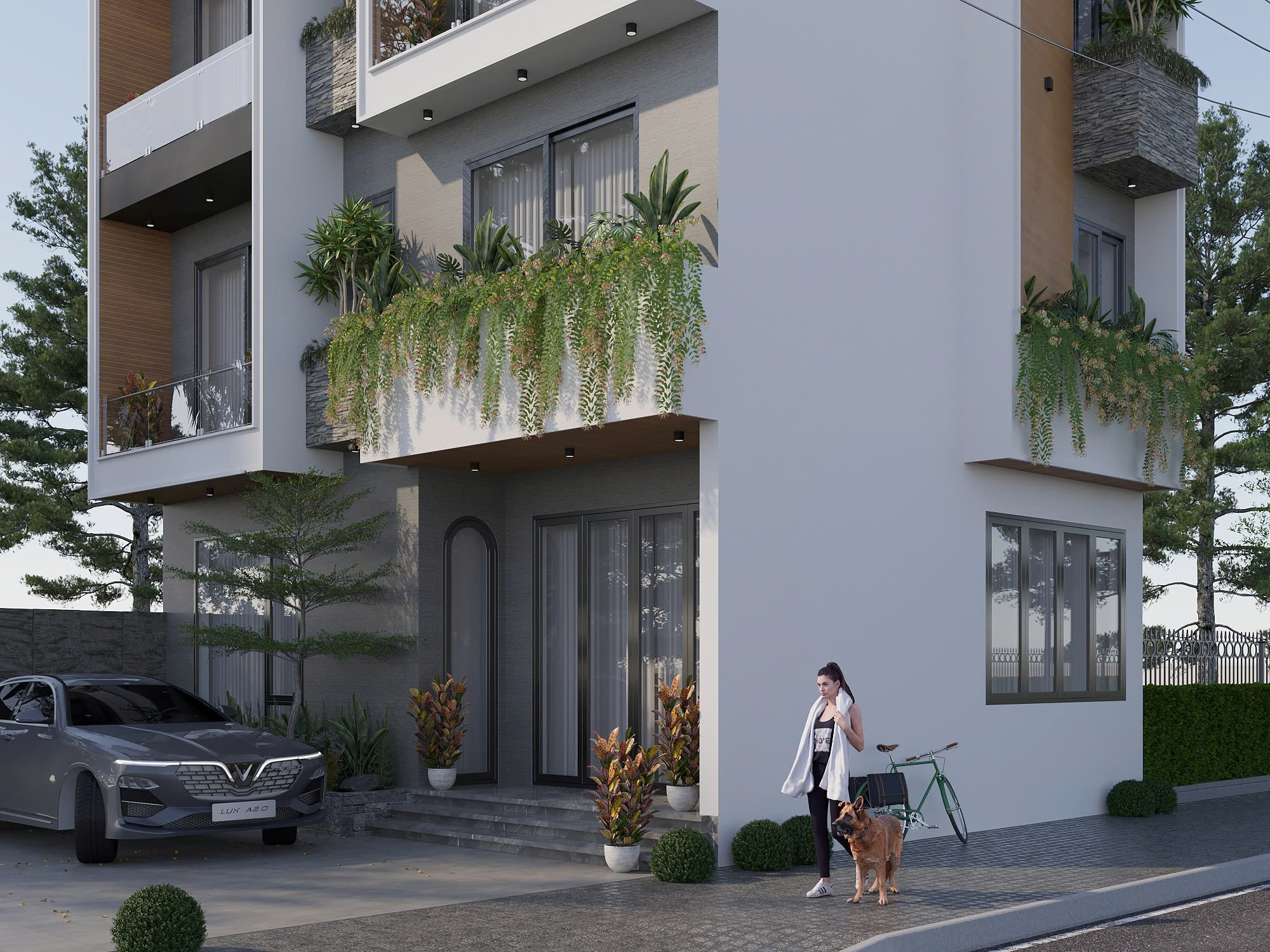 Mẫu biệt thự 4 tầng hiện đại đơn giản Mẫu biệt thự 4 tầng hiện đại đơn giản - Ảnh 3