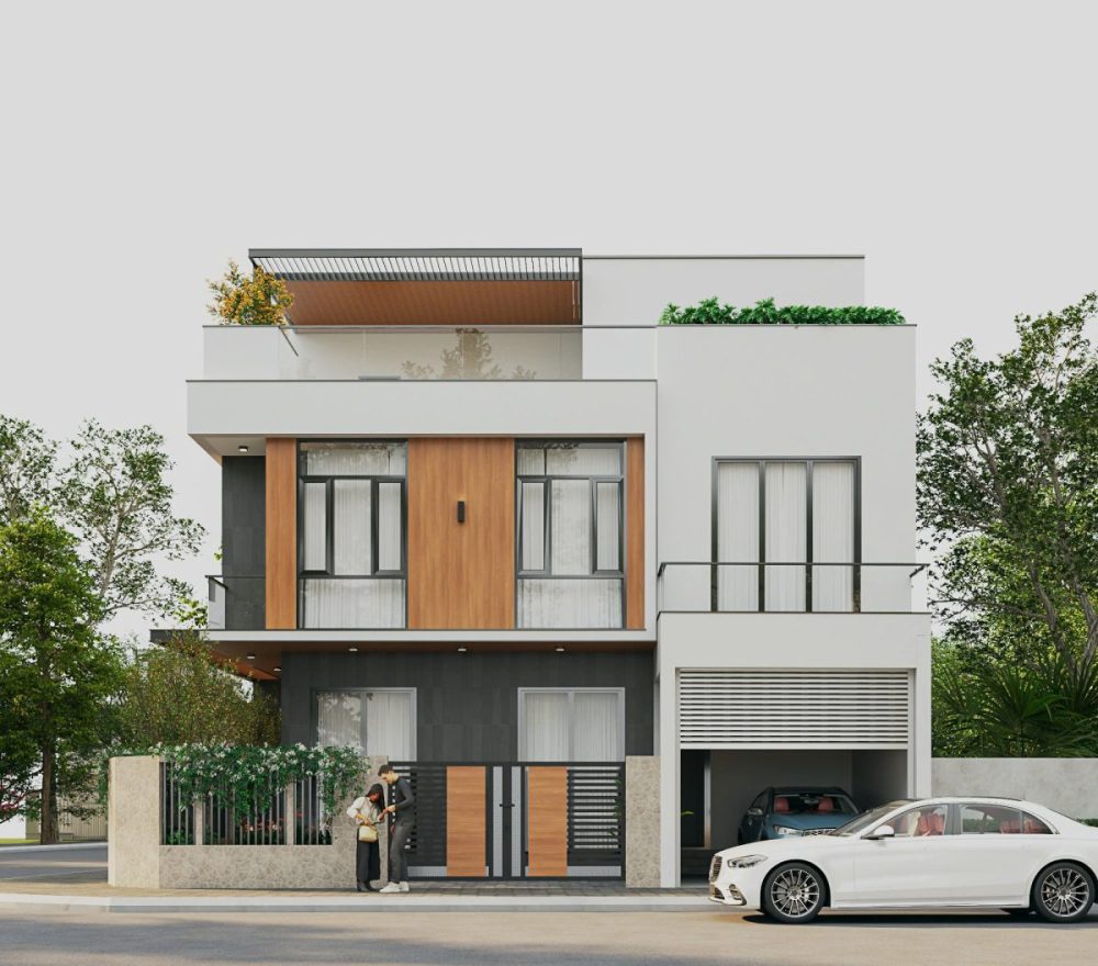 Mẫu biệt thự 3 tầng màu cam nhẹ nhàng KATTA HOME 3 14