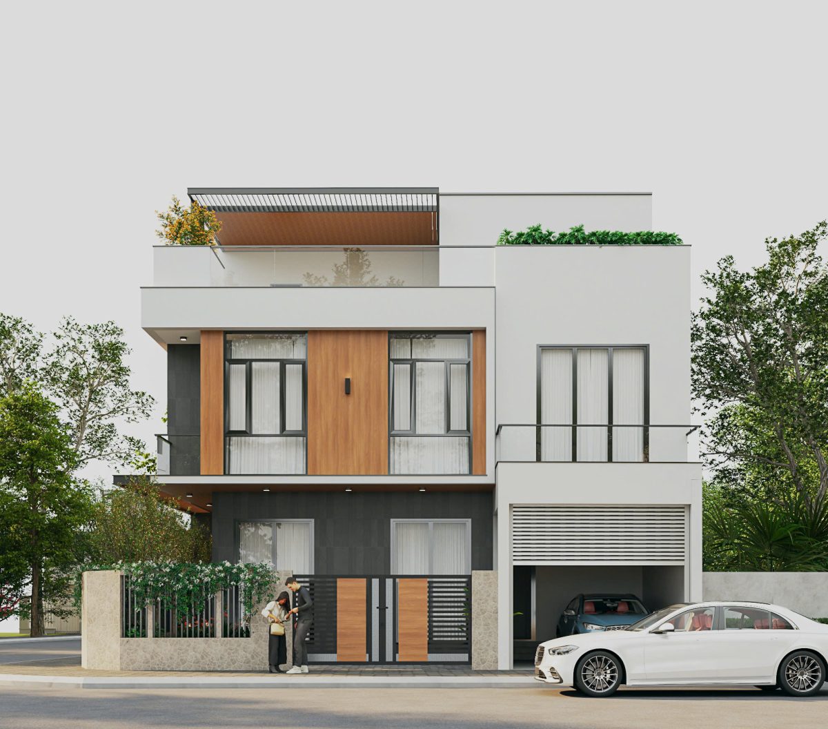 Mẫu biệt thự 3 tầng màu cam nhẹ nhàng Mẫu biệt thự 3 tầng màu cam nhẹ nhàng - Ảnh 4