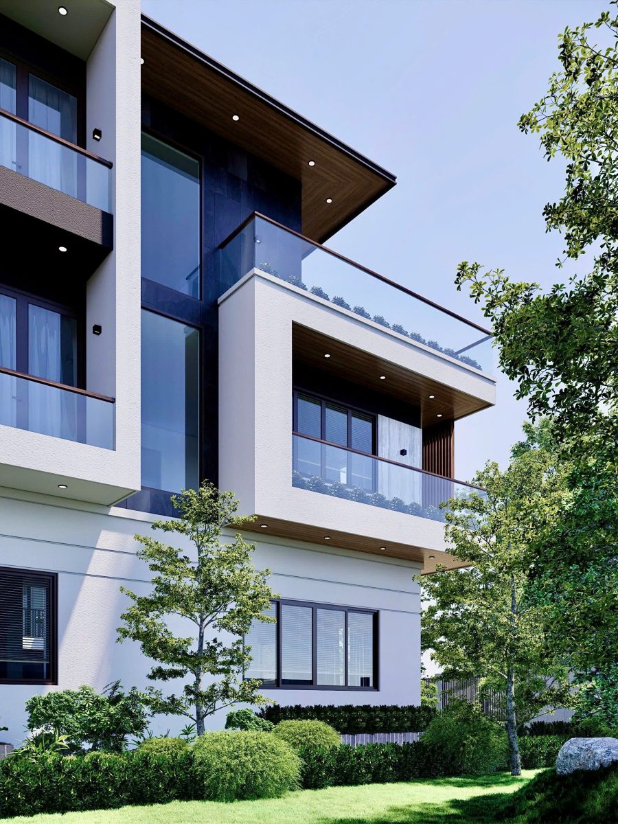 Mẫu biệt thự hiện đại 3 tầng gam trung tính như trắng Mẫu biệt thự hiện đại 3 tầng gam trung tính như trắng - Ảnh 6