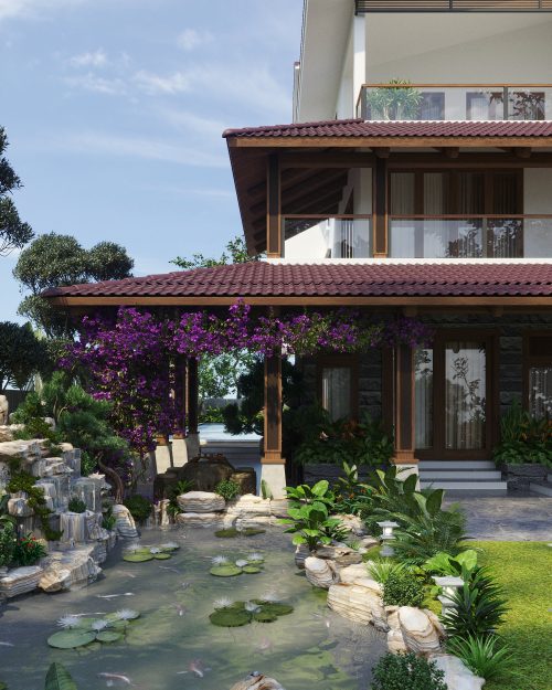 Mẫu nhà mái nhật 3 tầng lệch Mẫu nhà mái nhật 3 tầng lệch - Ảnh 3