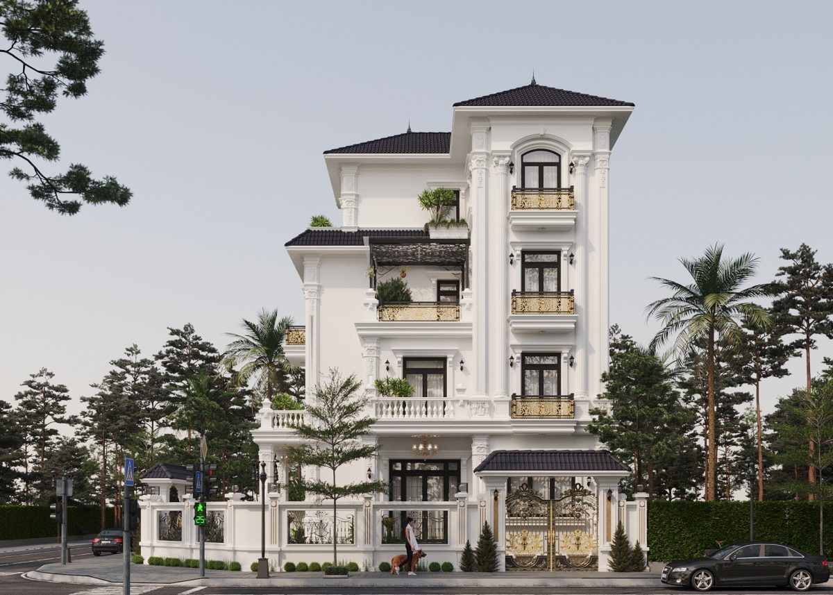 Mẫu biệt thự 4 tầng tân cổ điện Mẫu biệt thự 4 tầng tân cổ điện - Ảnh 3