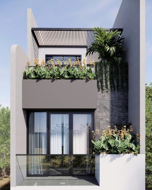 Mẫu nhà phố 3 tầng xanh mát Mẫu nhà phố 3 tầng xanh mát - Ảnh 5