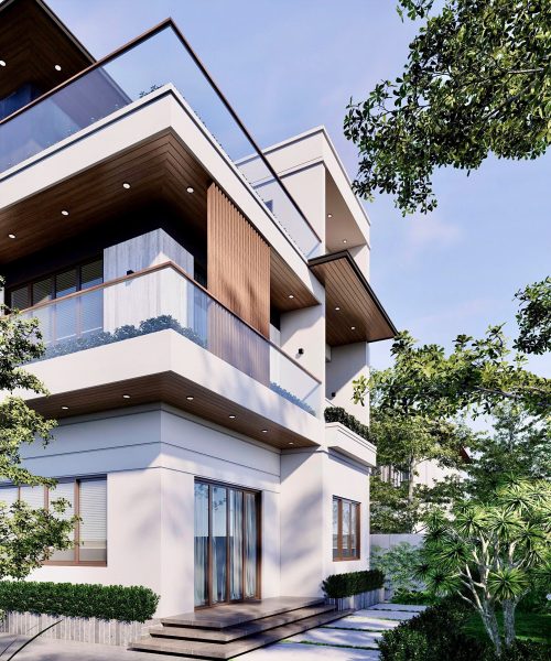 Mẫu biệt thự hiện đại 3 tầng gam trung tính như trắng Mẫu biệt thự hiện đại 3 tầng gam trung tính như trắng - Ảnh 4