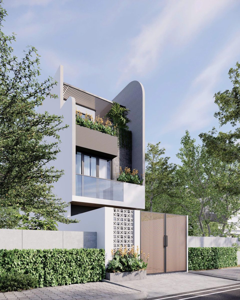 Mẫu nhà phố 3 tầng xanh mát Mẫu nhà phố 3 tầng xanh mát - Ảnh 6