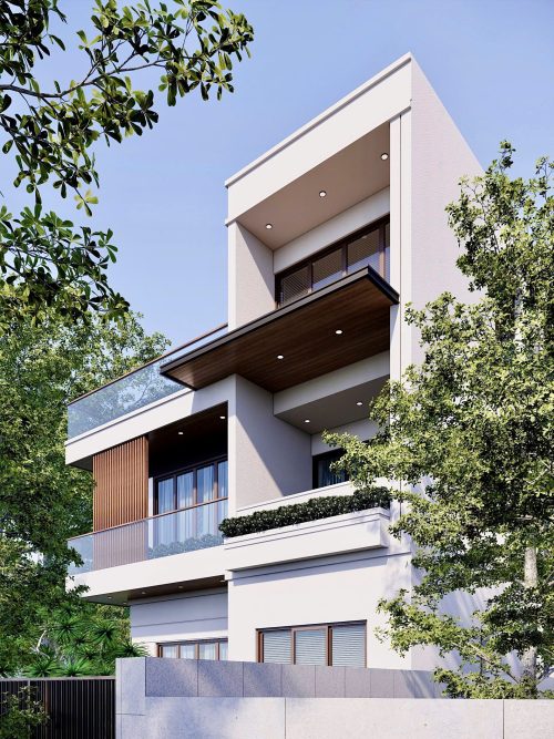 Mẫu biệt thự hiện đại 3 tầng gam trung tính như trắng Mẫu biệt thự hiện đại 3 tầng gam trung tính như trắng - Ảnh 7