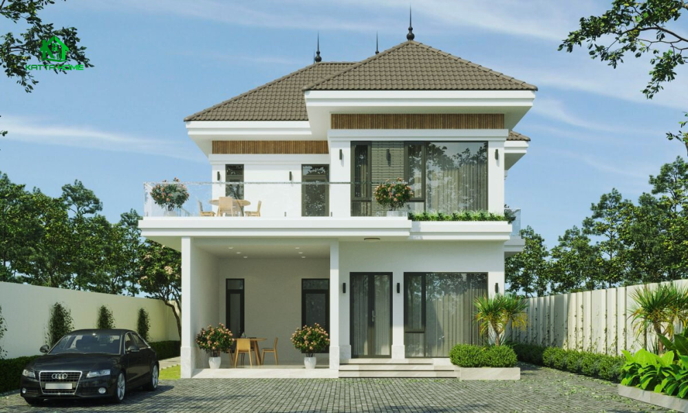 Nhà mái nhật 2 tầng ban công lớn