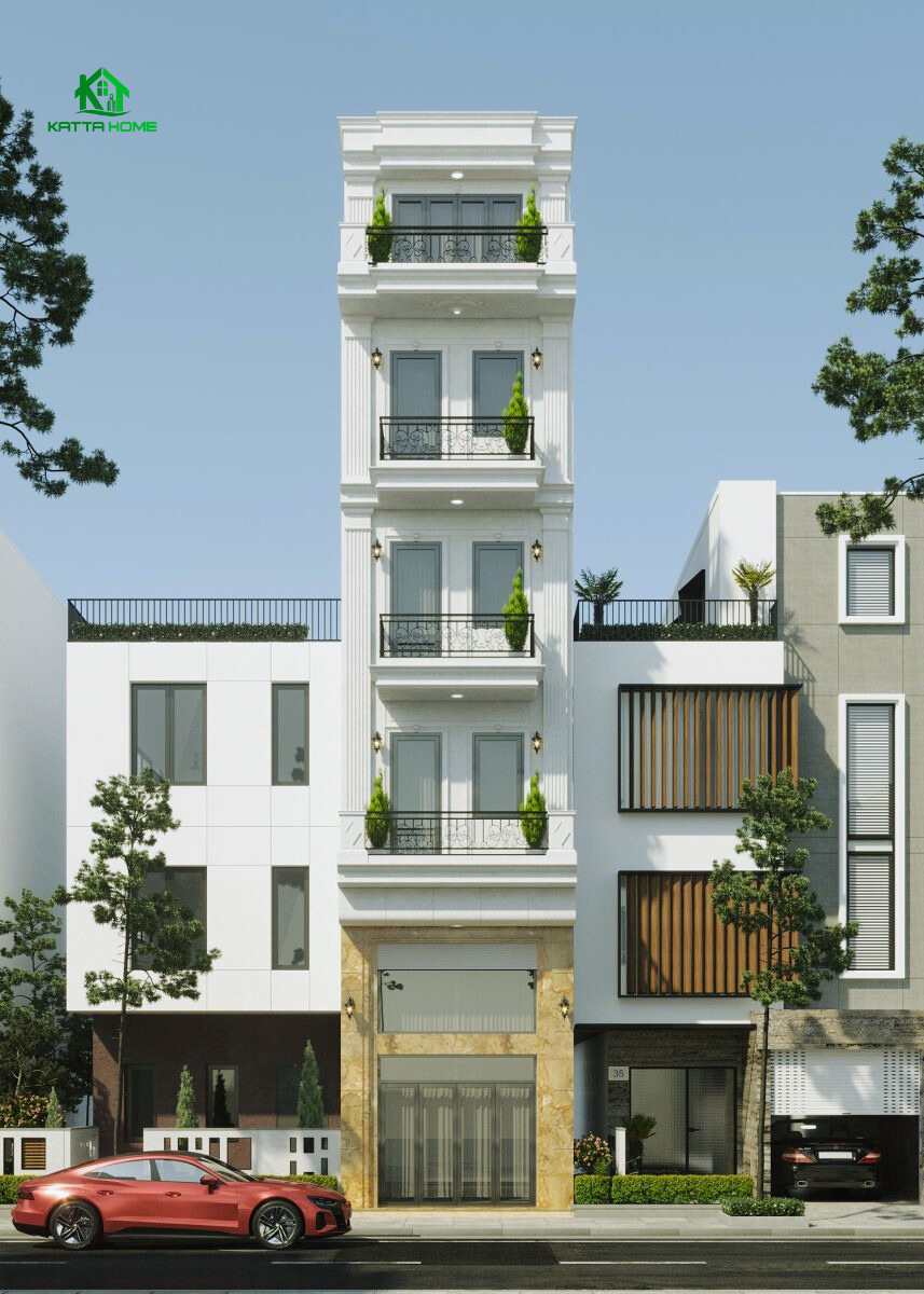 Nhà phố 5 tầng tân cổ điện