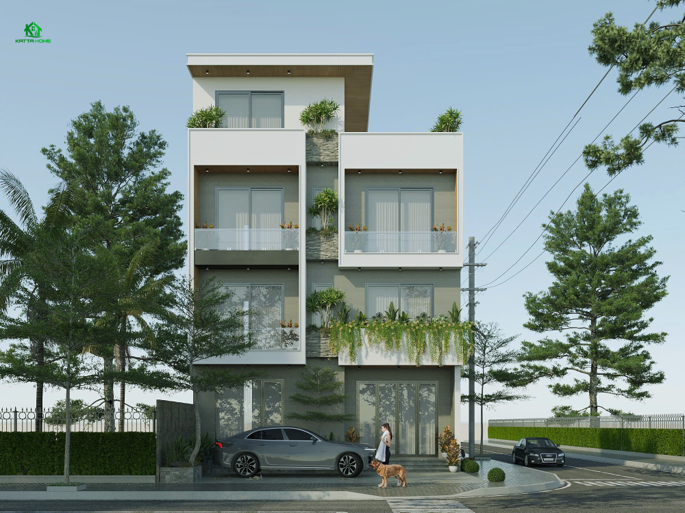biệt thự 4 tầng hiện đại đơn giản