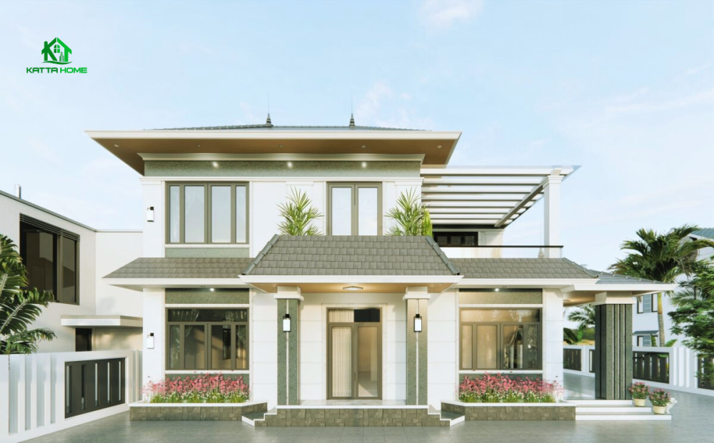 Nhà mái nhật 2 tầng siêu đẹp