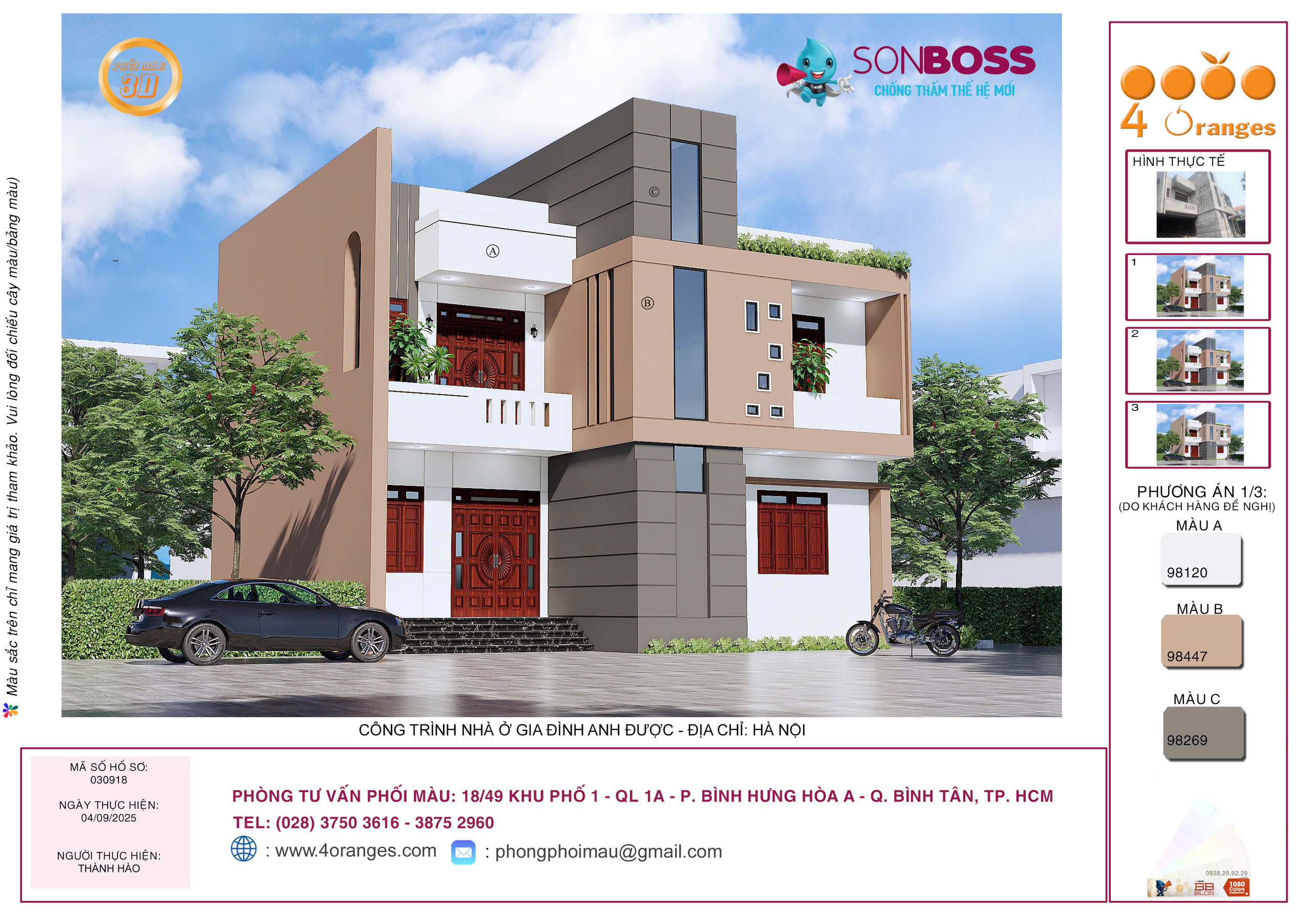 Công trình nhà phố 3 tầng - Ứng thiên Nhà phố 3 tầng tại ứng thiên