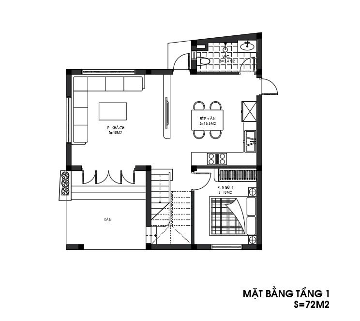 Nhà Mái Nhật 2 Tầng Cho Gia Đình Trẻ Nhà mái Nhật 2 tầng cho gia đình trẻ